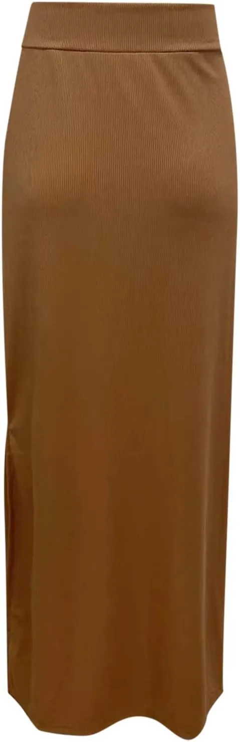Womens Skirts Midi Length Solid Color Hip-Wrapped Split Skirt Sexy Elasticity Bodycon Skirts Trendy Elegant Skirt