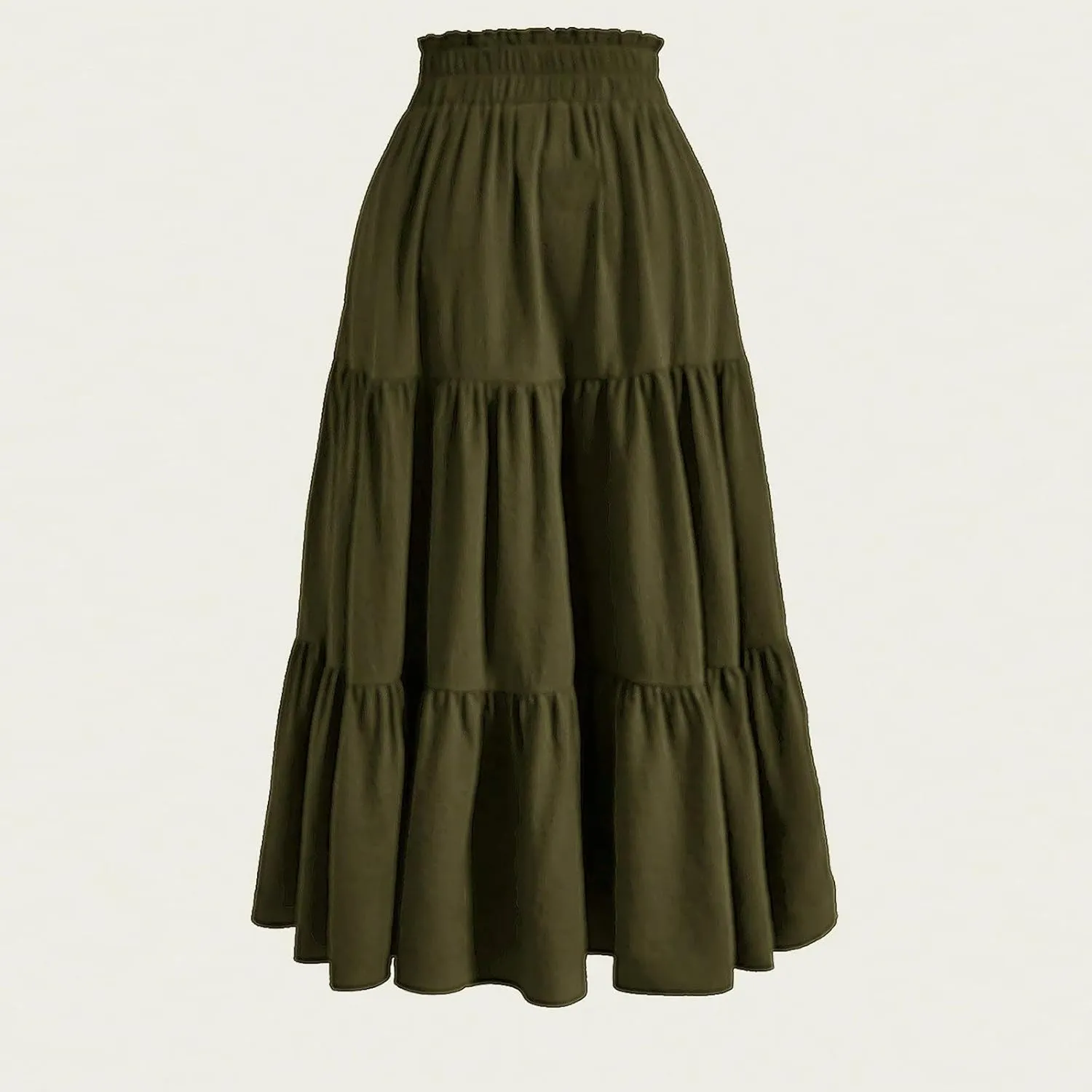 Women's Skirts Women's Summer Comfy Tiered Elastic High Waisted Skirts Casual Floral Print A Line Skirt