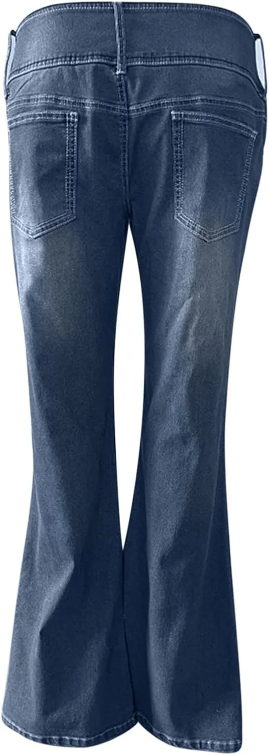 Womens Slimming Skinny Jeans Stretch Buttons High Waisted Comfortable Lounge Denim Fall 2024 Flattering Flared Jeans