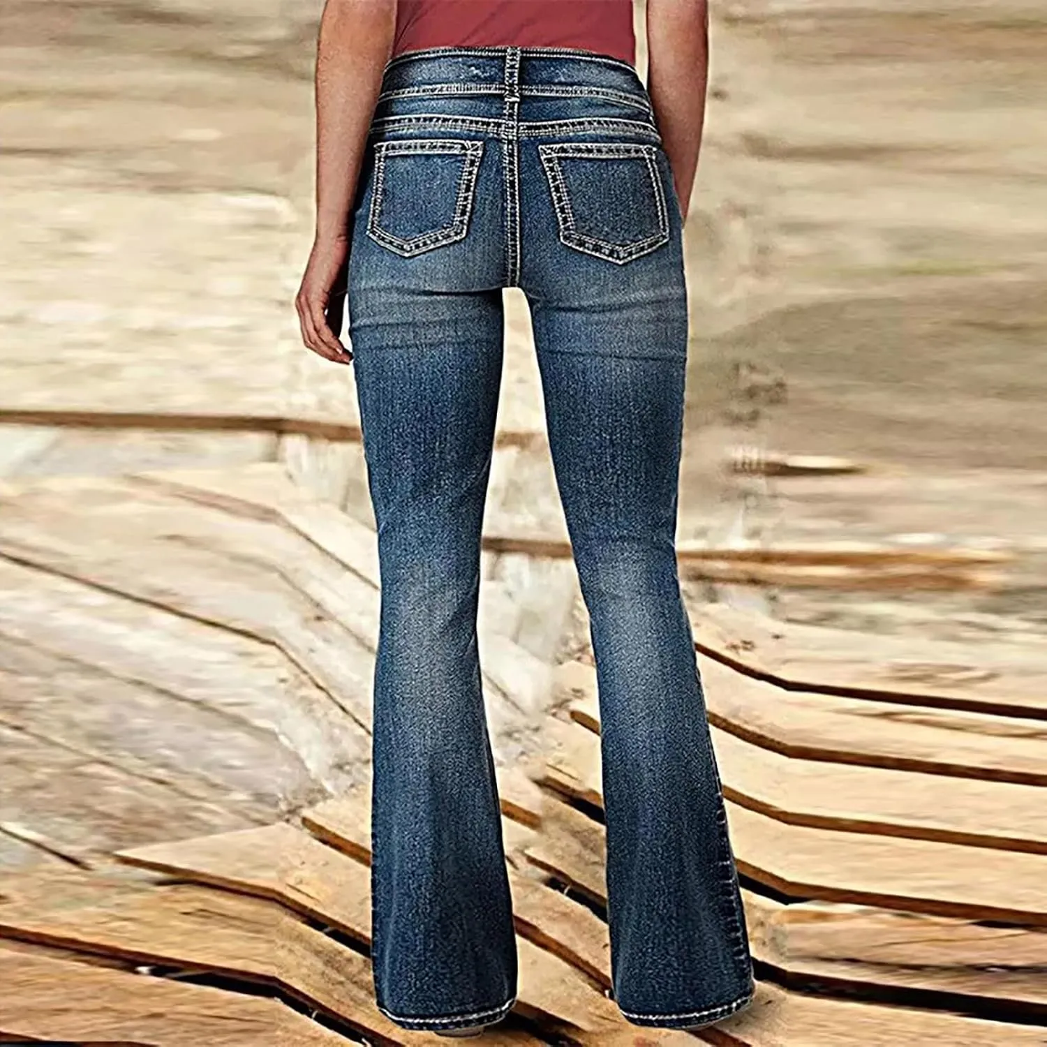 Womens Slimming Skinny Jeans Stretch Buttons High Waisted Comfortable Lounge Denim Fall 2024 Flattering Flared Jeans