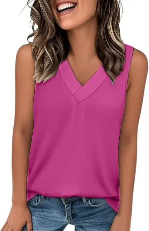 Women's Tank Top 2025 Sleeveless Summer Vacation Beach Fashion Tee Shirt Loose Comfy Casual Flowy Shirts