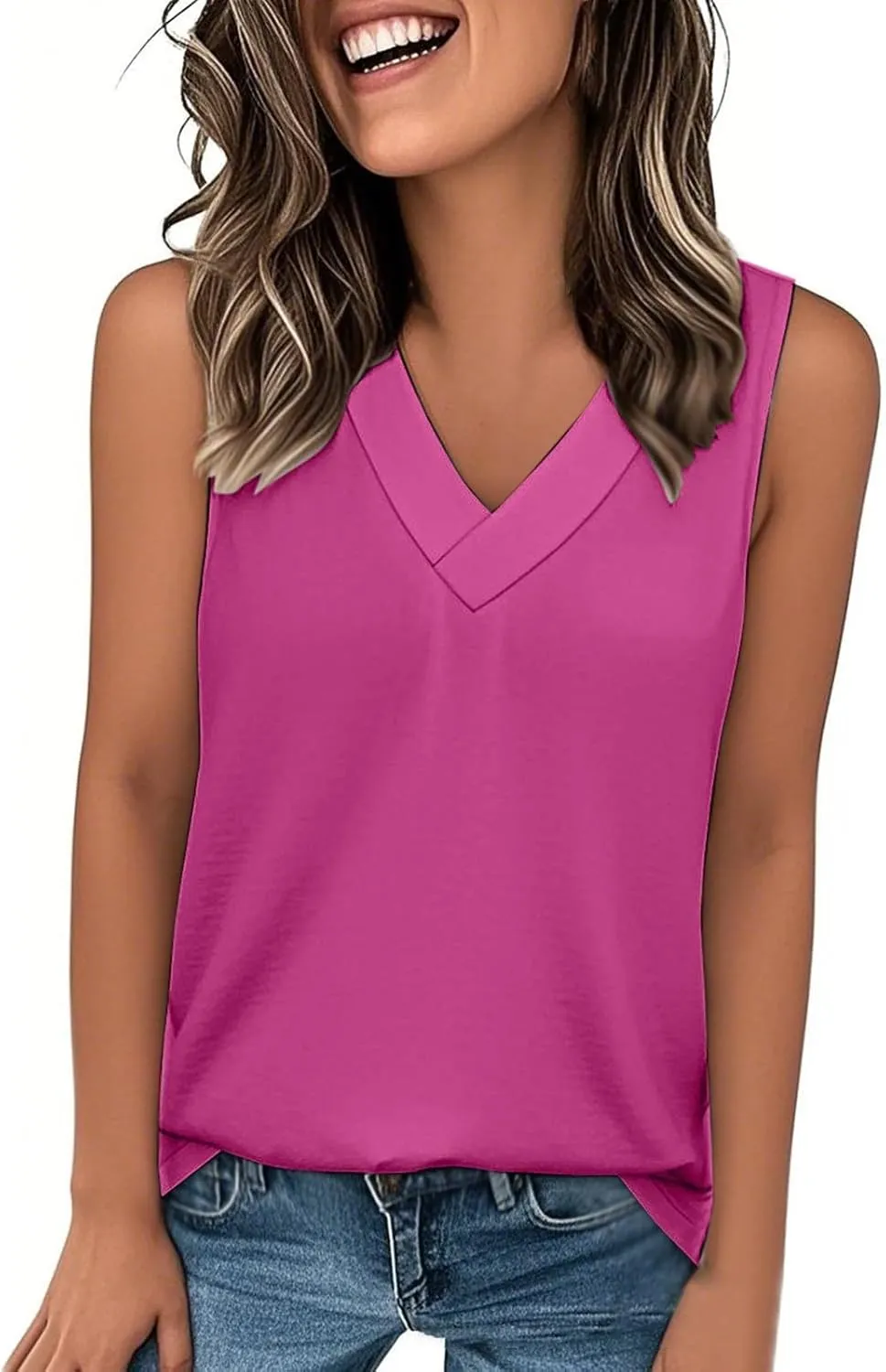 Women's Tank Top 2025 Sleeveless Summer Vacation Beach Fashion Tee Shirt Loose Comfy Casual Flowy Shirts