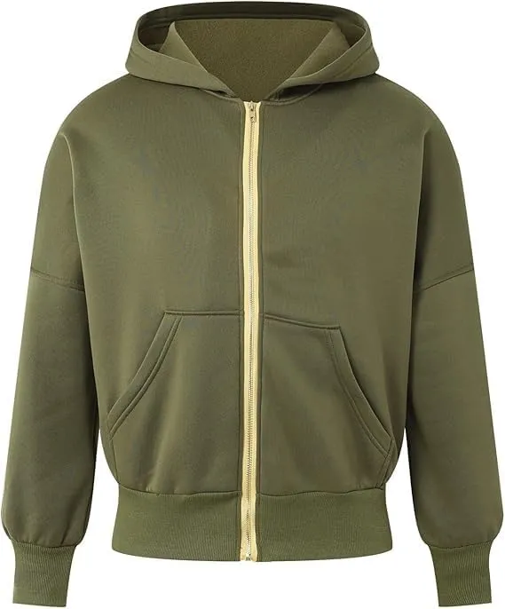 Womens Zip Up Hoodies Cropped Sweatshirts Casual Fleece Jackets Hooded Y2k Top Fall Outfits Clothes