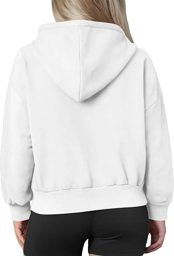 Womens Zip Up Hoodies Cropped Sweatshirts Casual Fleece Jackets Hooded Y2k Top Fall Outfits Clothes