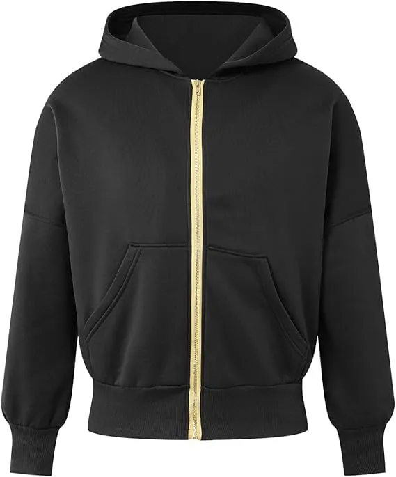 Womens Zip Up Hoodies Cropped Sweatshirts Casual Fleece Jackets Hooded Y2k Top Fall Outfits Clothes