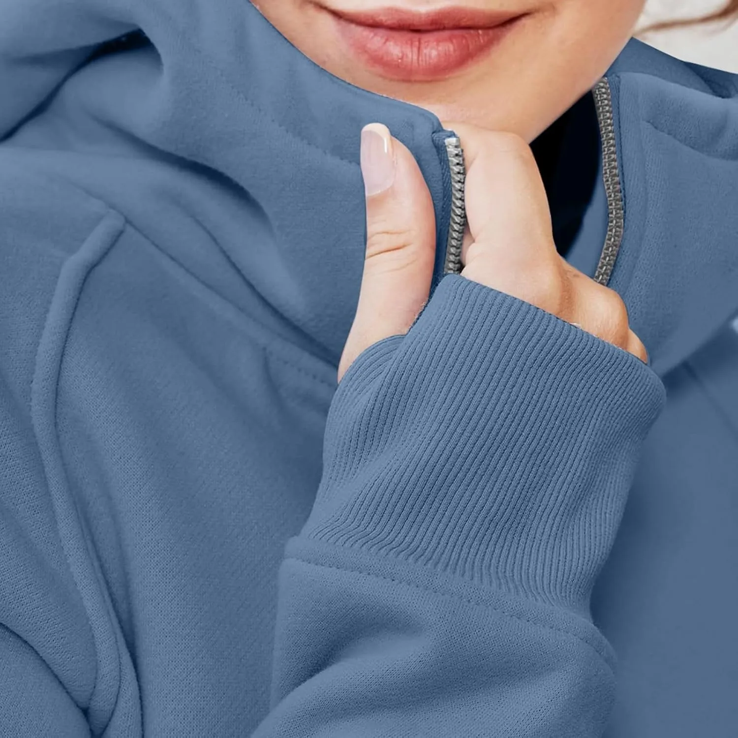 Womens Zip Up Hoodies Cropped Sweatshirts Fleece Jackets Fall Outfits Casual Hooded Y2k Tops Winter Clothes