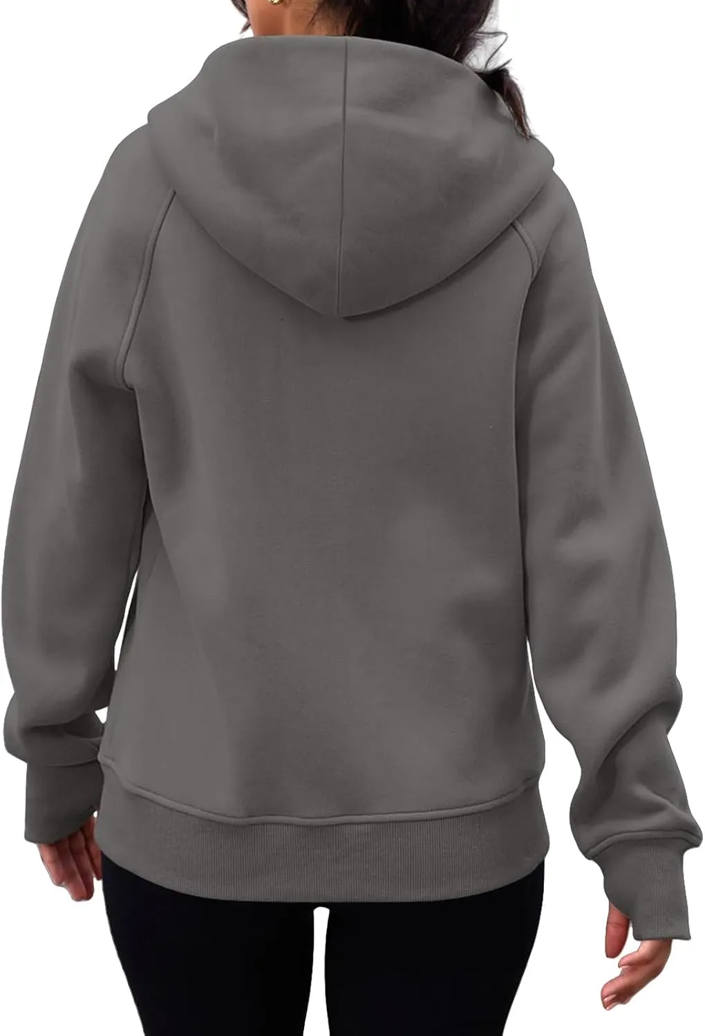 Womens Zip Up Hoodies Fleece Cropped Hooded Sweatshirts Long Sleeve Coat Outfit Teens Preppy Clothes