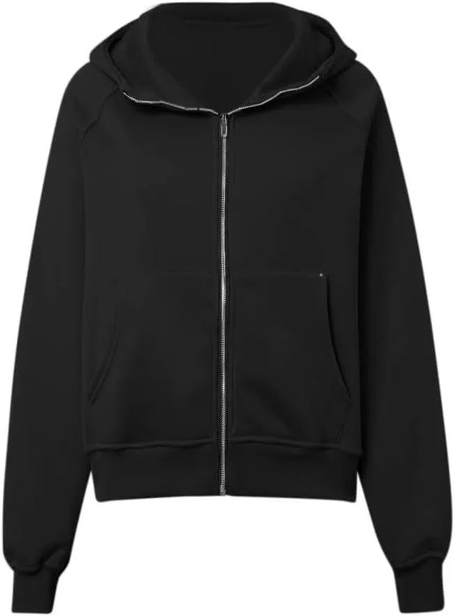 Womens Zip Up Hoodies Fleece Jackets Oversized Sweatshirts Fall Fashion Outfits 2024 Sweaters Winter Clothes