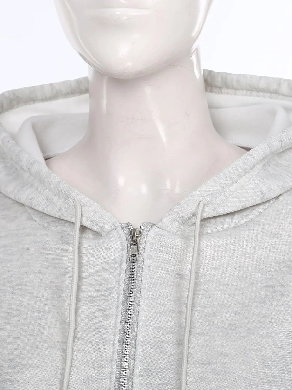 Women's Zip Up Hoodies Fleece-Lined Cropped Long Sleeve Sweatshirts with Pockets Casual Cropped Hoodie