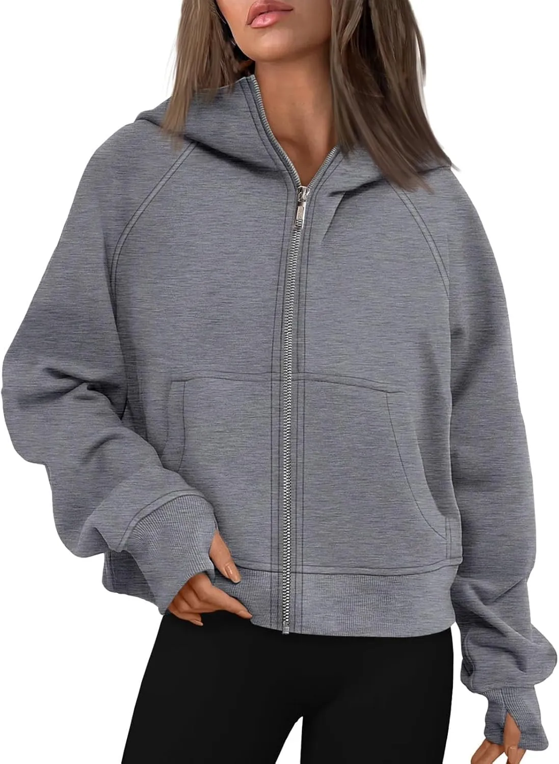 Womens Zip Up Hoodies Fleece Sweatshirts Oversized Jackets Fall Fashion Outfits Sweaters Winter Clothes