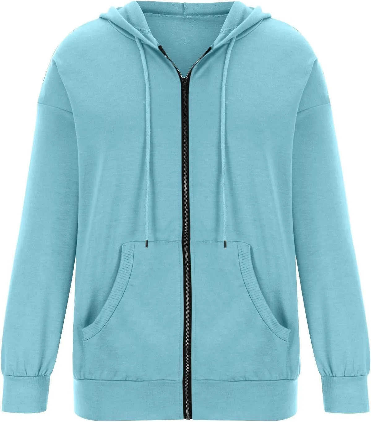 Womens Zip Up Hoodies Long Sleeve Drawstring Sweatshirts Fall Outfits Oversized Sweaters Casual Fashion Jackets 2024