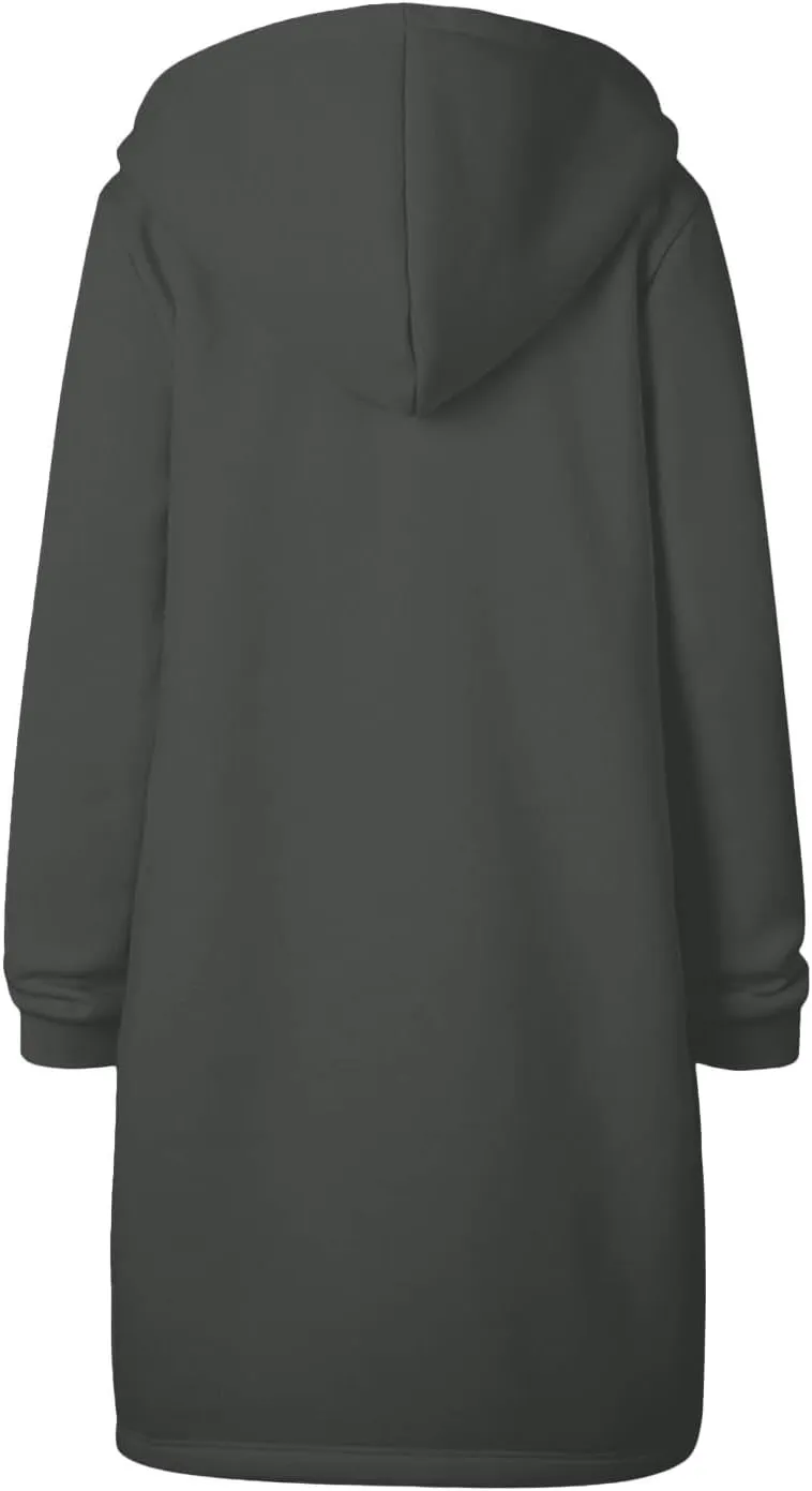 Womens Zip Up Hoodies Long Sleeve Fall Lightweight Hooded Sweatshirt Oversized Fleece Jacket With Pockets