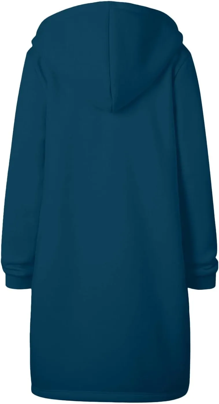 Womens Zip Up Hoodies Long Sleeve Fall Lightweight Hooded Sweatshirt Oversized Fleece Jacket With Pockets