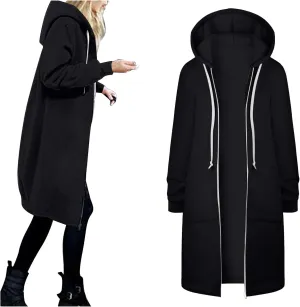 Womens Zip Up Hoodies Long Sleeve Fall Lightweight Hooded Sweatshirt Oversized Fleece Jacket With Pockets