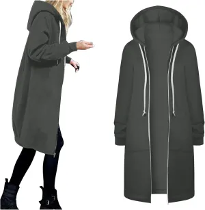 Womens Zip Up Hoodies Long Sleeve Fall Lightweight Hooded Sweatshirt Oversized Fleece Jacket With Pockets
