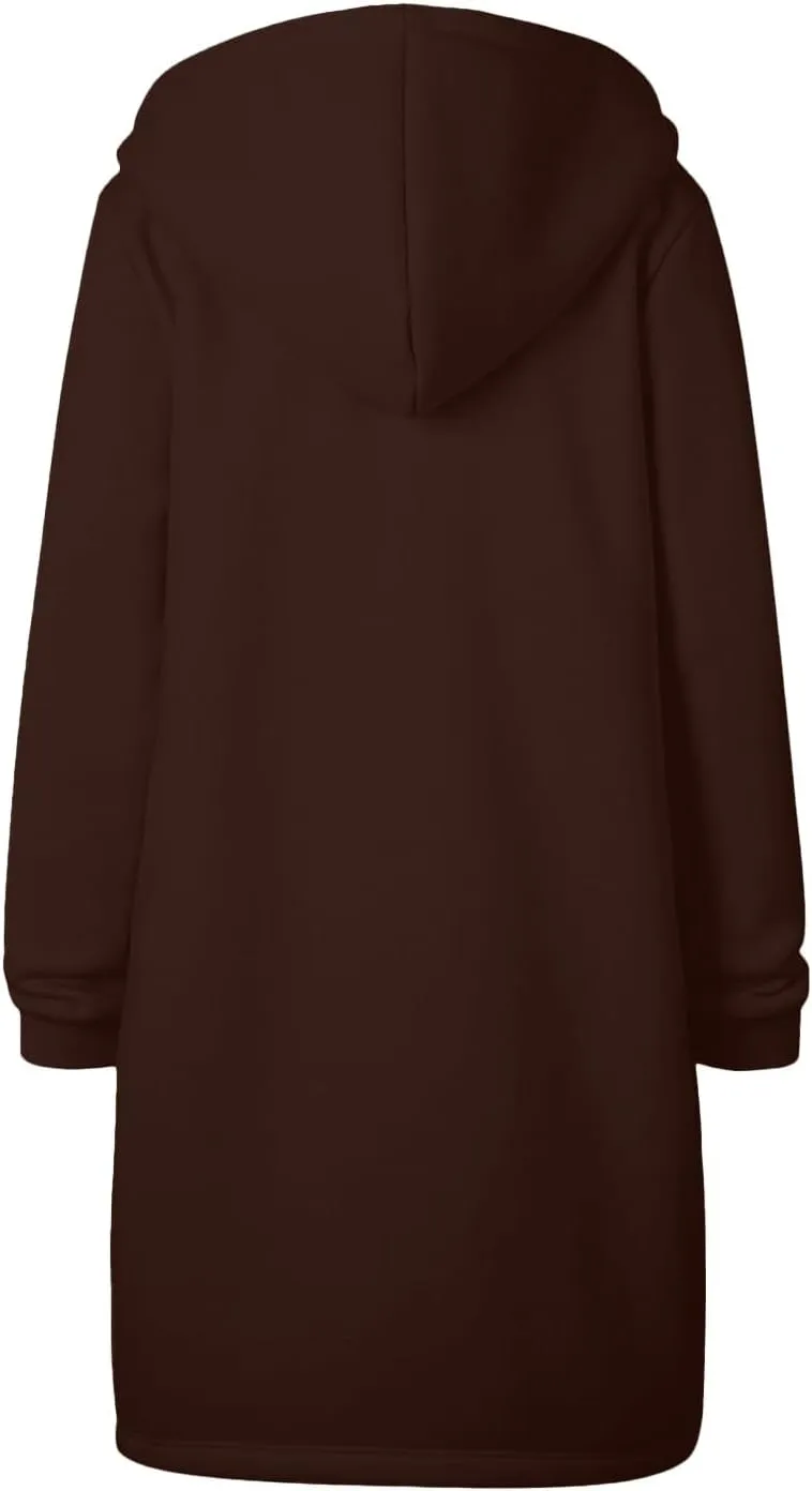 Womens Zip Up Hoodies Long Sleeve Fall Lightweight Hooded Sweatshirt Oversized Fleece Jacket With Pockets