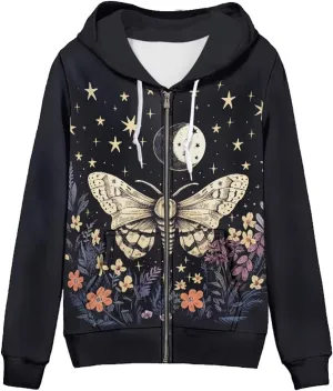 Womens Zip Up Hoodies Long Sleeve Hooded Sweatshirts 2024 Outfits Casual Drawstring Jacket with Pockets