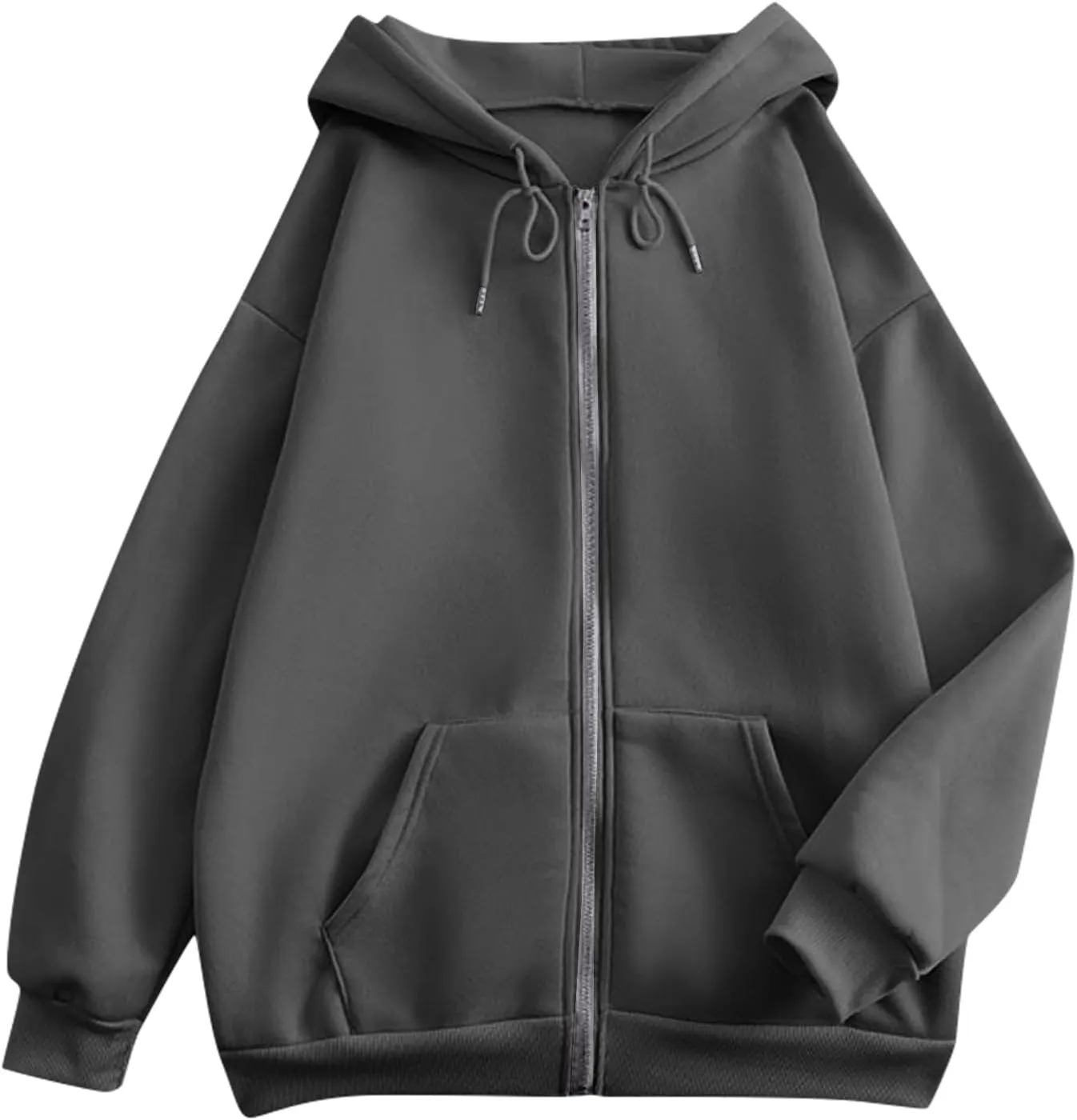 Womens Zip Up Hoodies Long Sleeve Oversized Sweatshirts Y2K Jacket with Pockets 2025 Fall Fashion Clothes