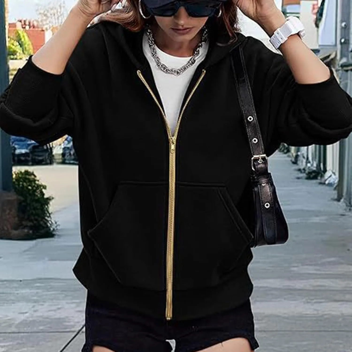 Womens Zip Up Hoodies Long Sleeve Sweatshirt Fleece Y2K Hooded Jacket 2024 Trendy Fall Winter Clothes