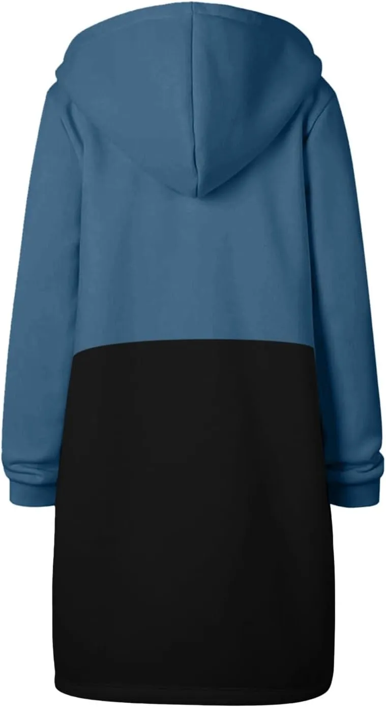 Women's Zip Up Hoodies Long Sleeve Winter Lightweight Hooded Sweatshirt Casual Jacket Coat with Pockets