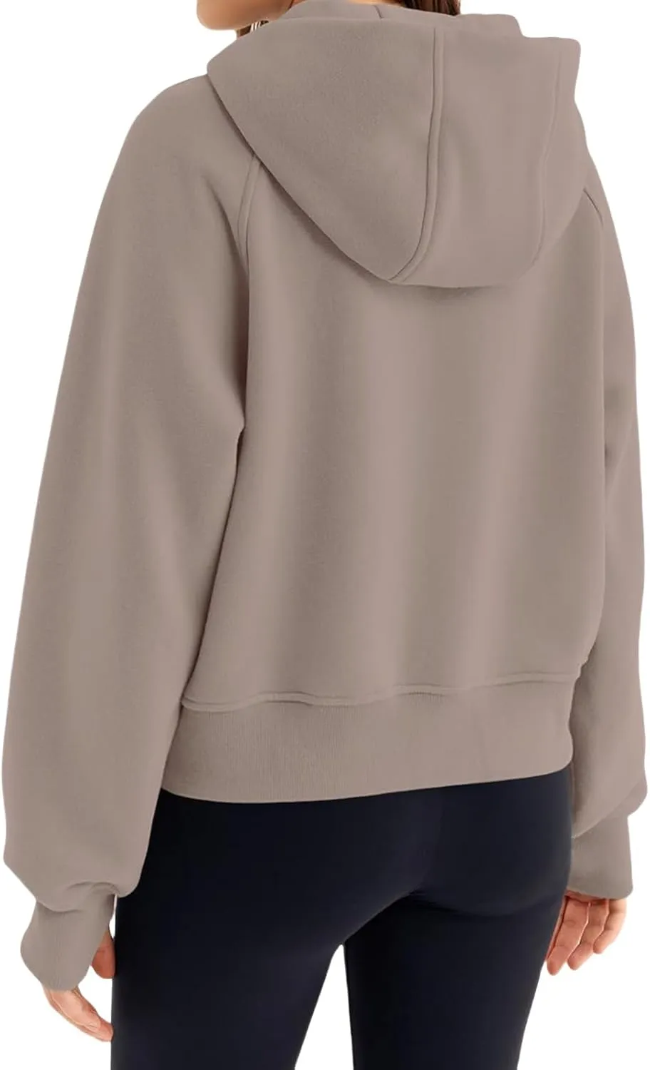 Womens Zip Up Hoodies Oversized Cropped Fleece Jackets Casual Loose Sweatshirts Fall Outfits Winter Clothes