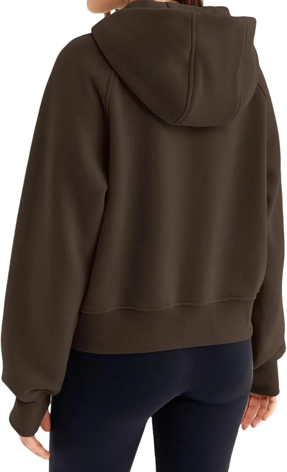 Womens Zip Up Hoodies Oversized Cropped Fleece Jackets Casual Loose Sweatshirts Fall Outfits Winter Clothes