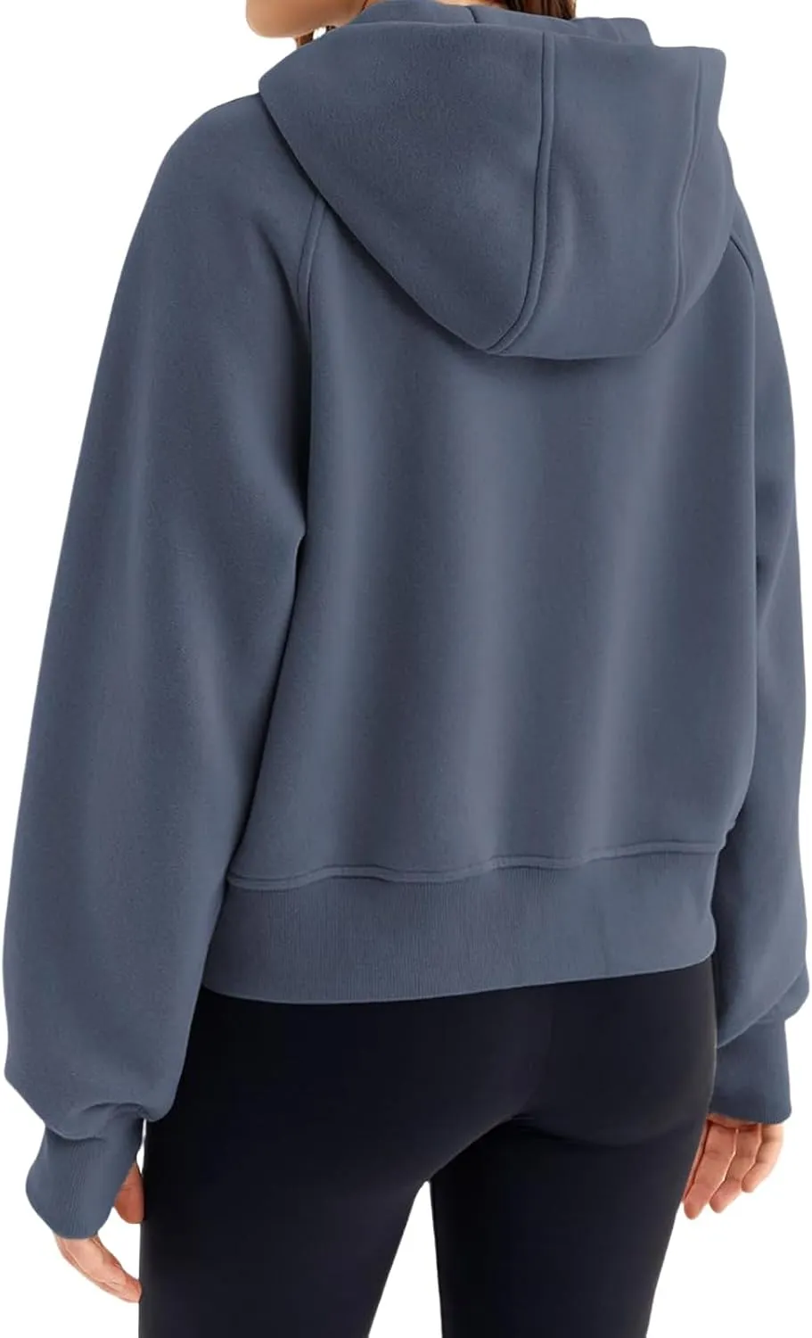 Womens Zip Up Hoodies Oversized Cropped Fleece Jackets Casual Loose Sweatshirts Fall Outfits Winter Clothes