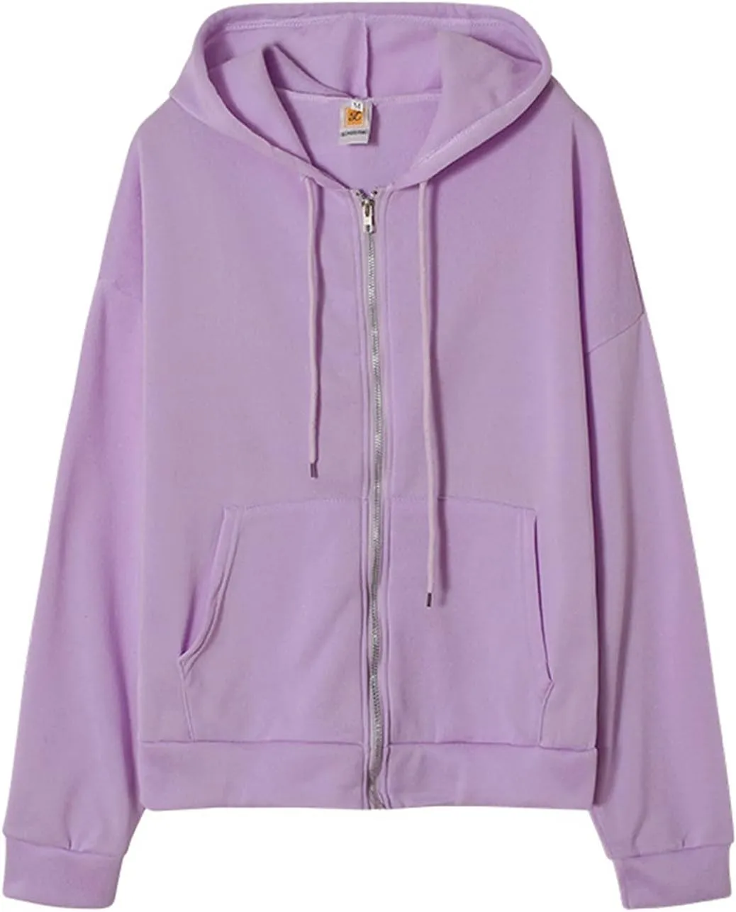 Womens Zip Up Hoodies Oversized Lightweight Hooded Solid Sweatshirt Long Sleeve Jacket Y2K Fall Clothes