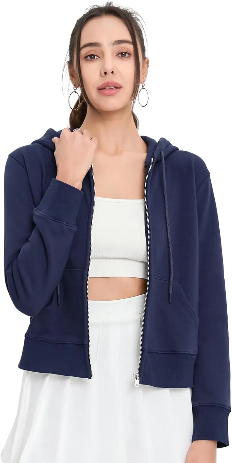 Womens Zip Up Hoodies Thin Long Sleeve Comfortable Trendy Solid Drawstring Model Teen Sweatshirts Fall