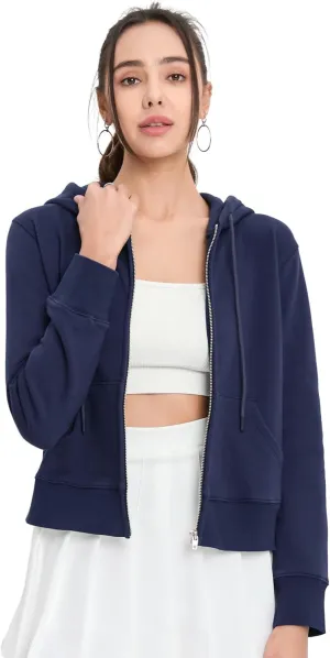 Womens Zip Up Hoodies Thin Long Sleeve Comfortable Trendy Solid Drawstring Model Teen Sweatshirts Fall