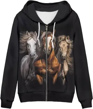 Xhuibop Zip Up Hoodie for Women Long Sleeve Shirts Plus Size Sweatshirts