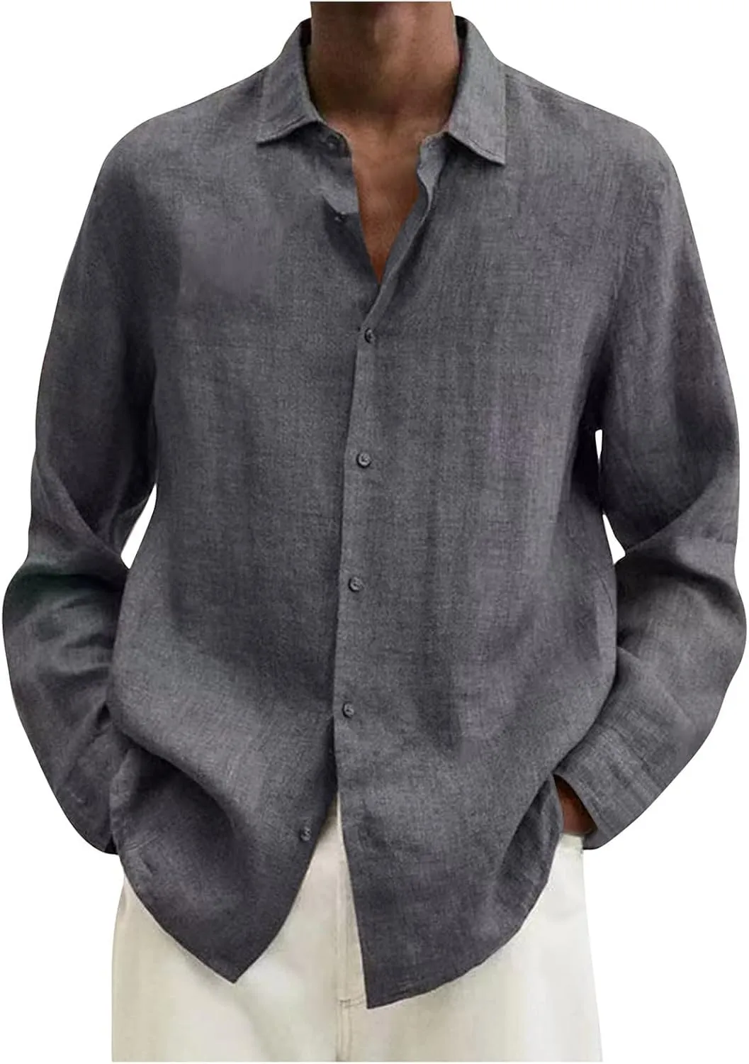 Ymosrh Men Fitness Clothes Spring Summer Men's Casual Cotton Linen Solid Color Short Sleeve Shirts Loose T-Shirts