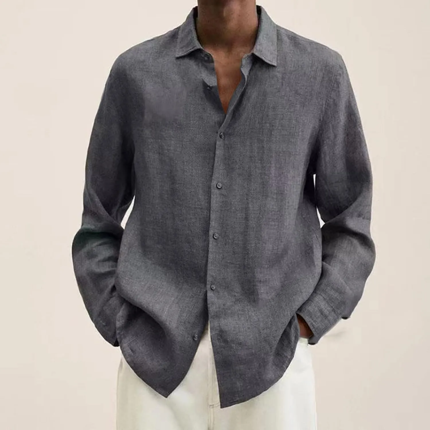 Ymosrh Men Fitness Clothes Spring Summer Men's Casual Cotton Linen Solid Color Short Sleeve Shirts Loose T-Shirts