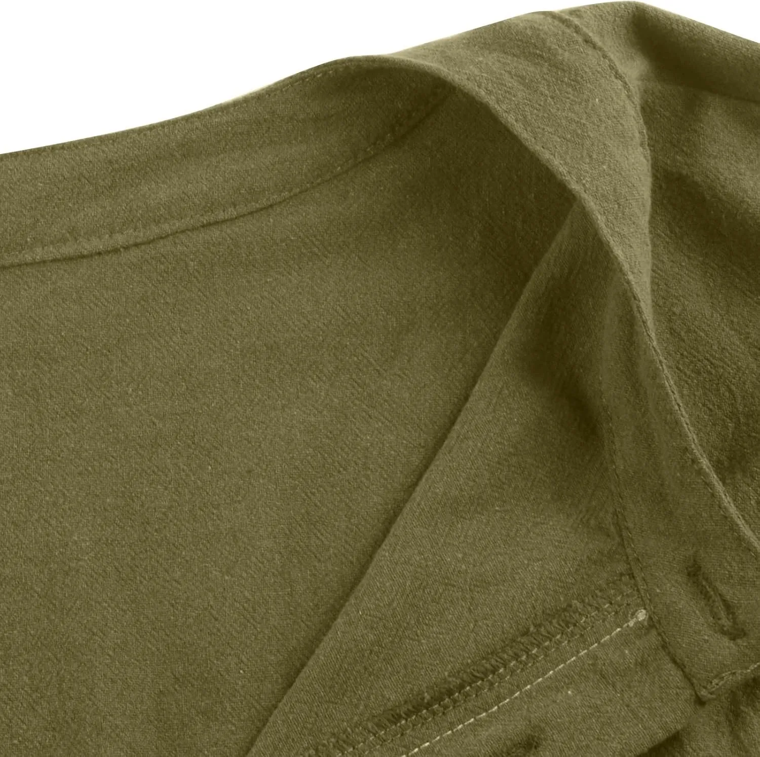 Ymosrh Men's Shirts Summer Loose Casual Cotton Linen Short Sleeve Top Solid Color Short T-Shirt Shirts