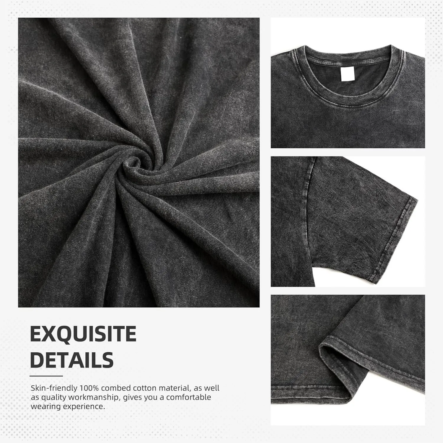 Youth & Adult Men Short-Sleeve T Shirts, Retro Oversized Crew Neck Top T Shirt