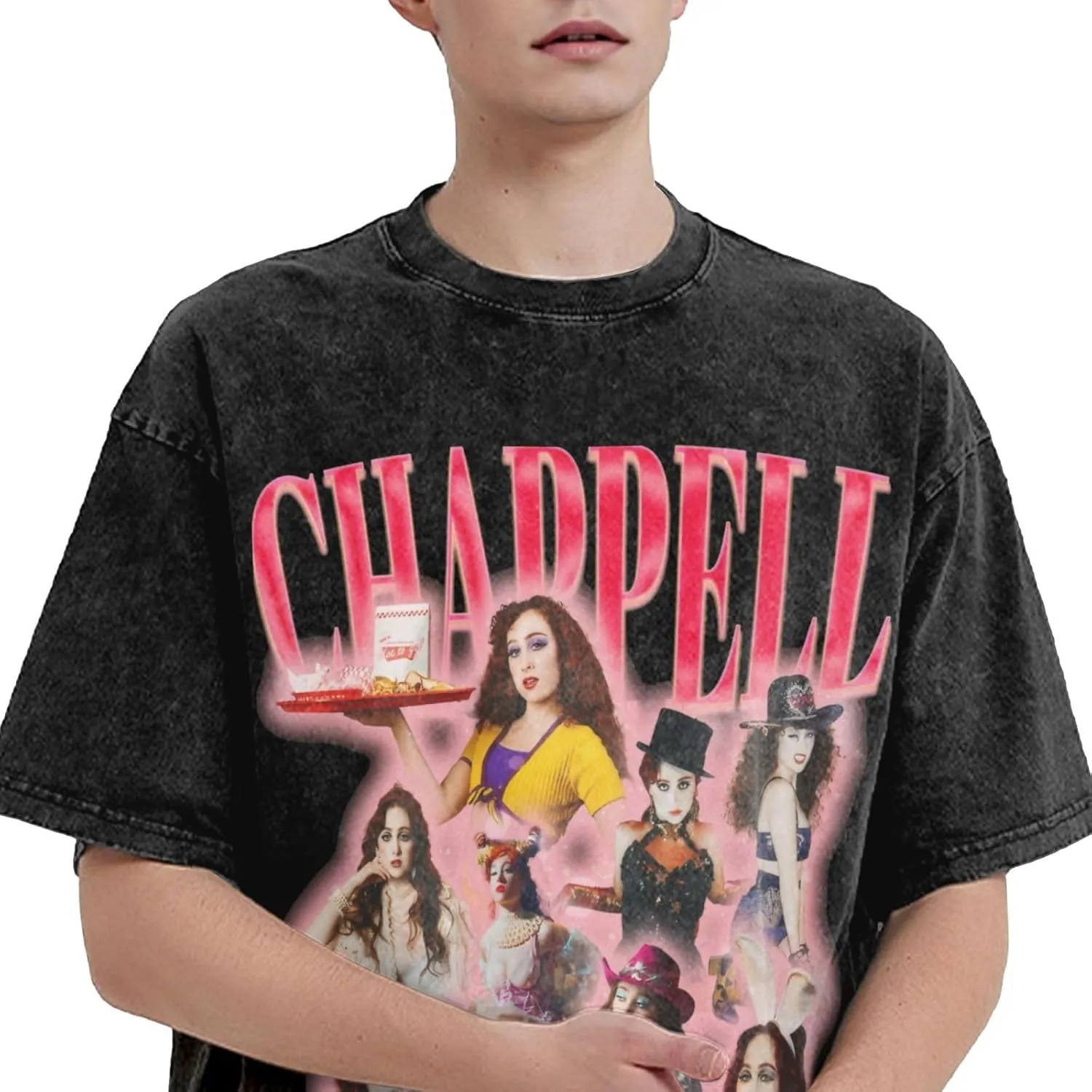 Youth & Adult Men Short-Sleeve T Shirts, Retro Oversized Crew Neck Top T Shirt