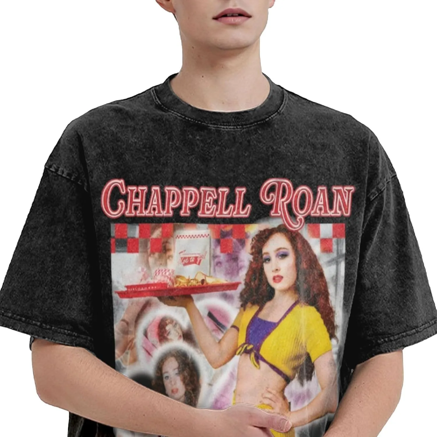 Youth & Adult Men Short-Sleeve T Shirts, Retro Oversized Crew Neck Top T Shirt