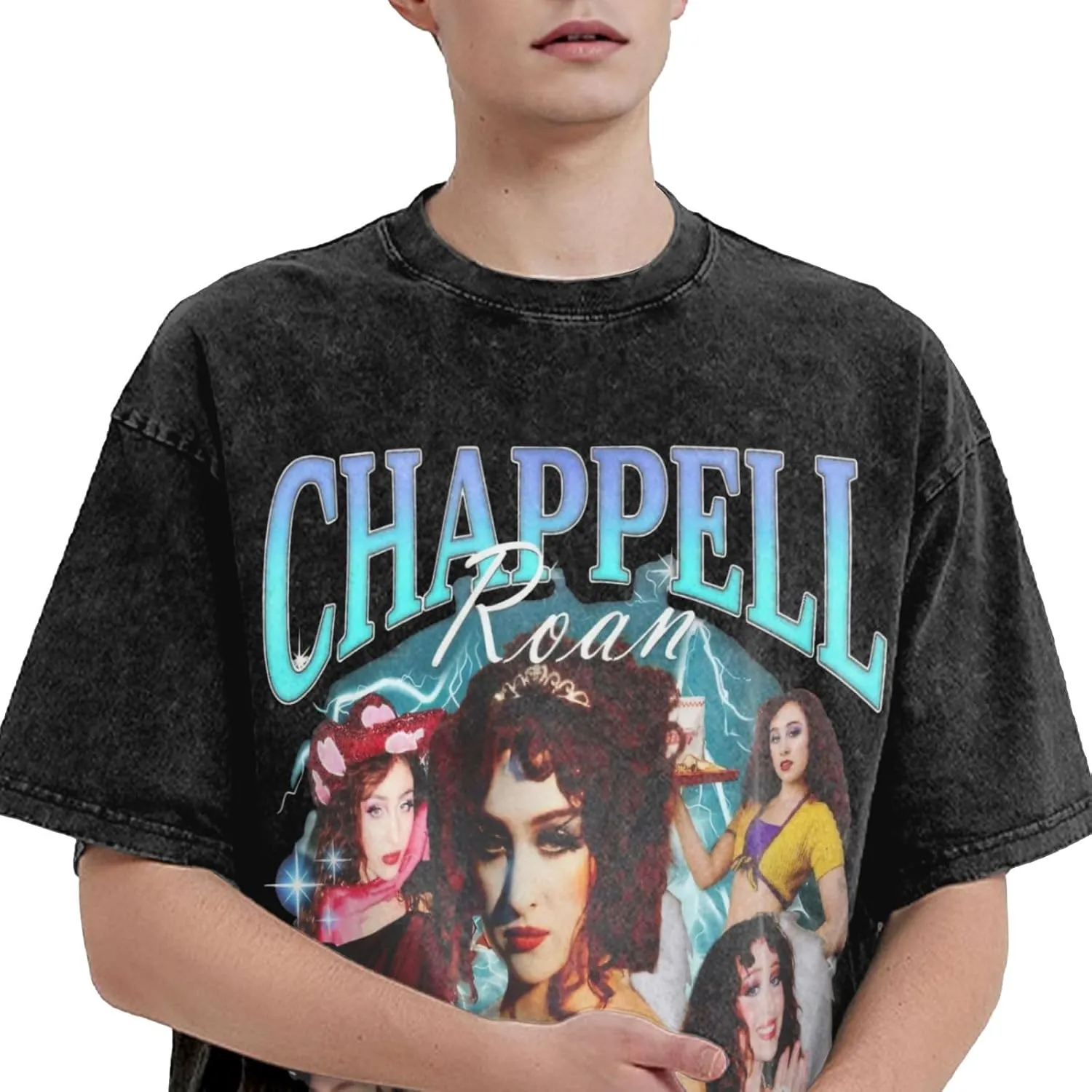 Youth & Adult Men Short-Sleeve T Shirts, Retro Oversized Crew Neck Top T Shirt
