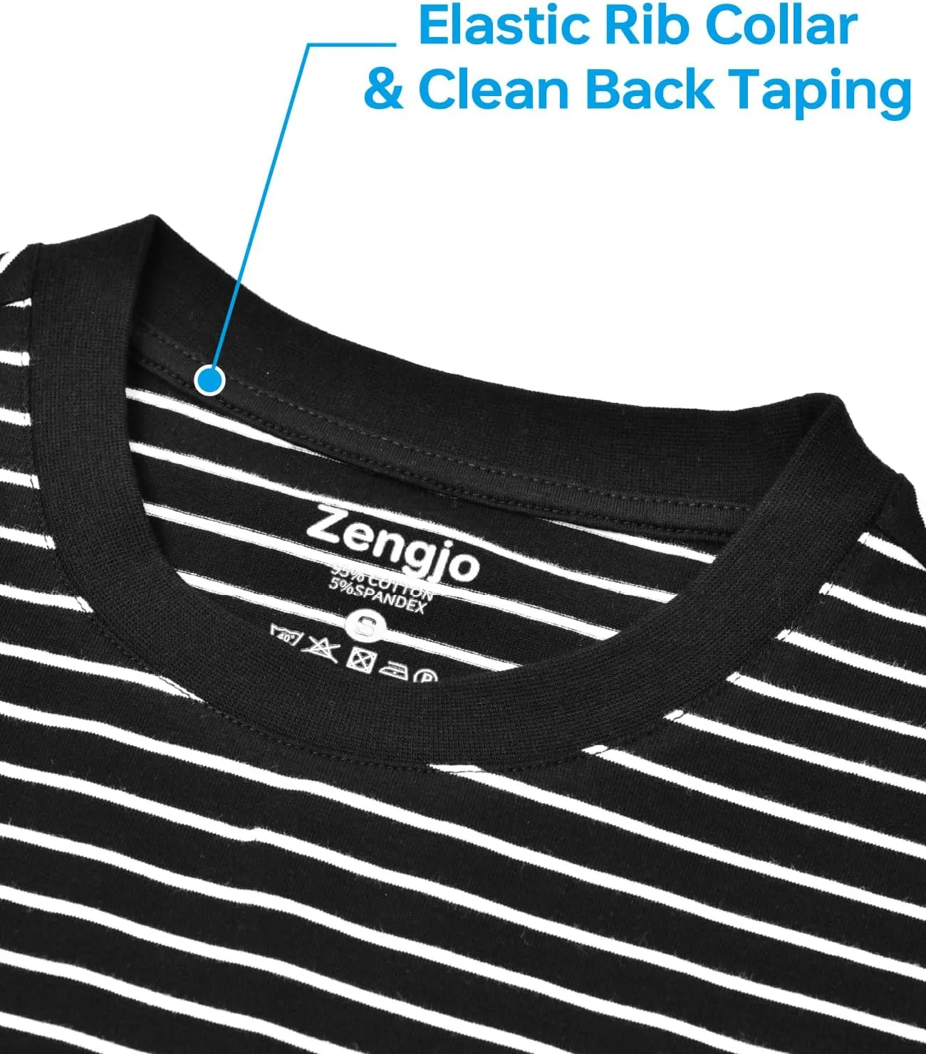 Zengjo Mens Striped Shirt Short Sleeve T-Shirts
