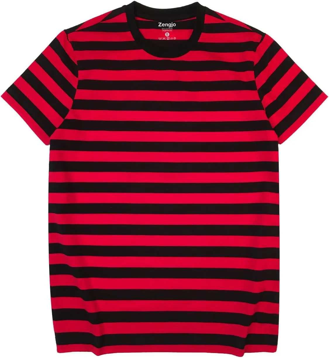 Zengjo Mens Striped Shirt Short Sleeve T-Shirts