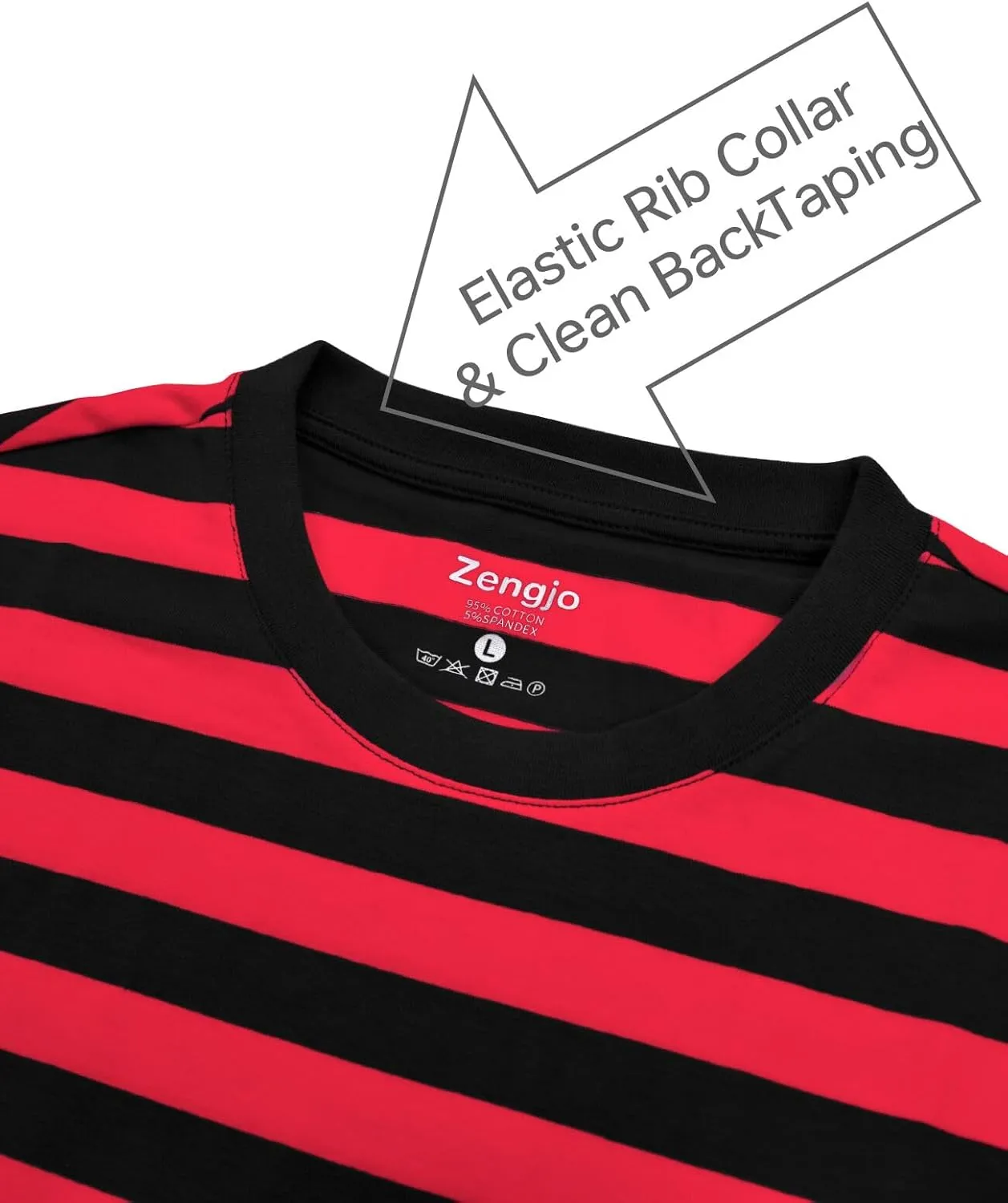 Zengjo Mens Striped Shirt Short Sleeve T-Shirts