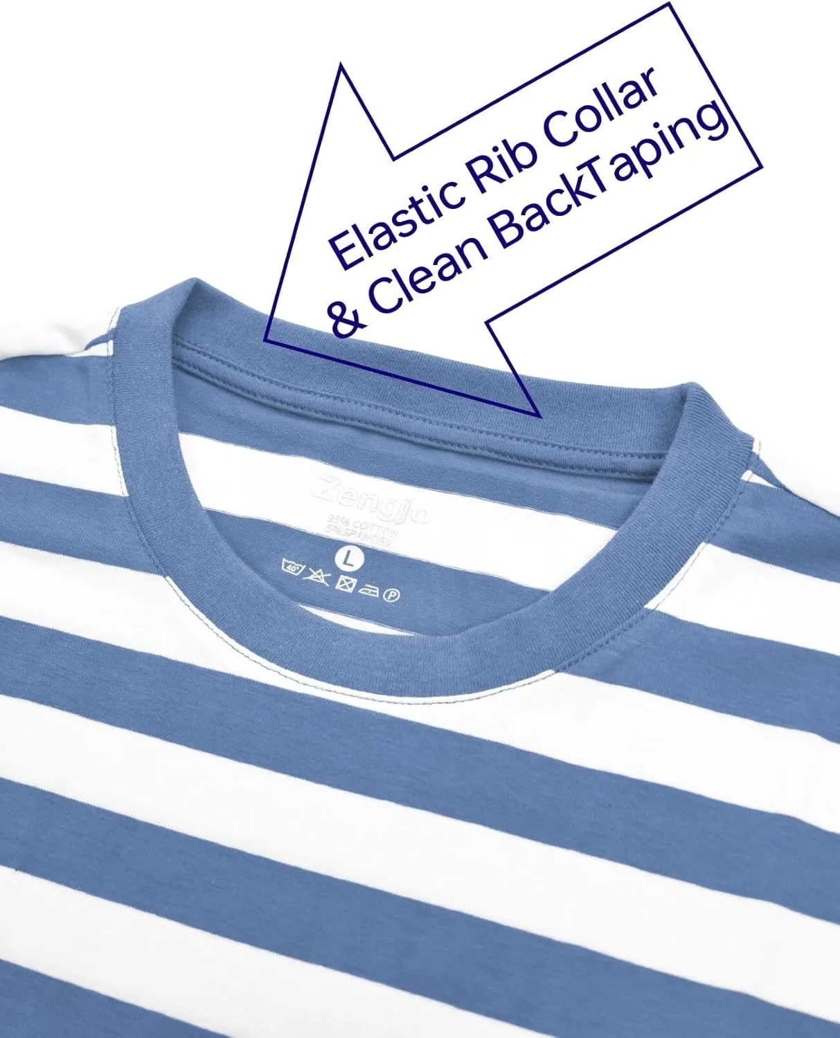 Zengjo Mens Striped Shirt Short Sleeve T-Shirts