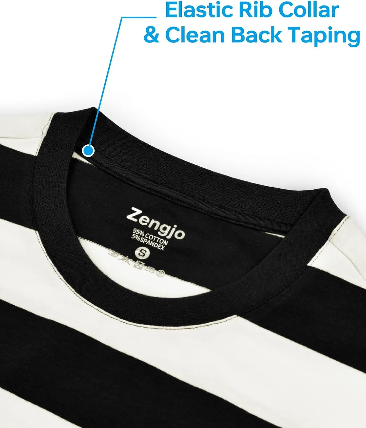 Zengjo Mens Striped Shirt Short Sleeve T-Shirts