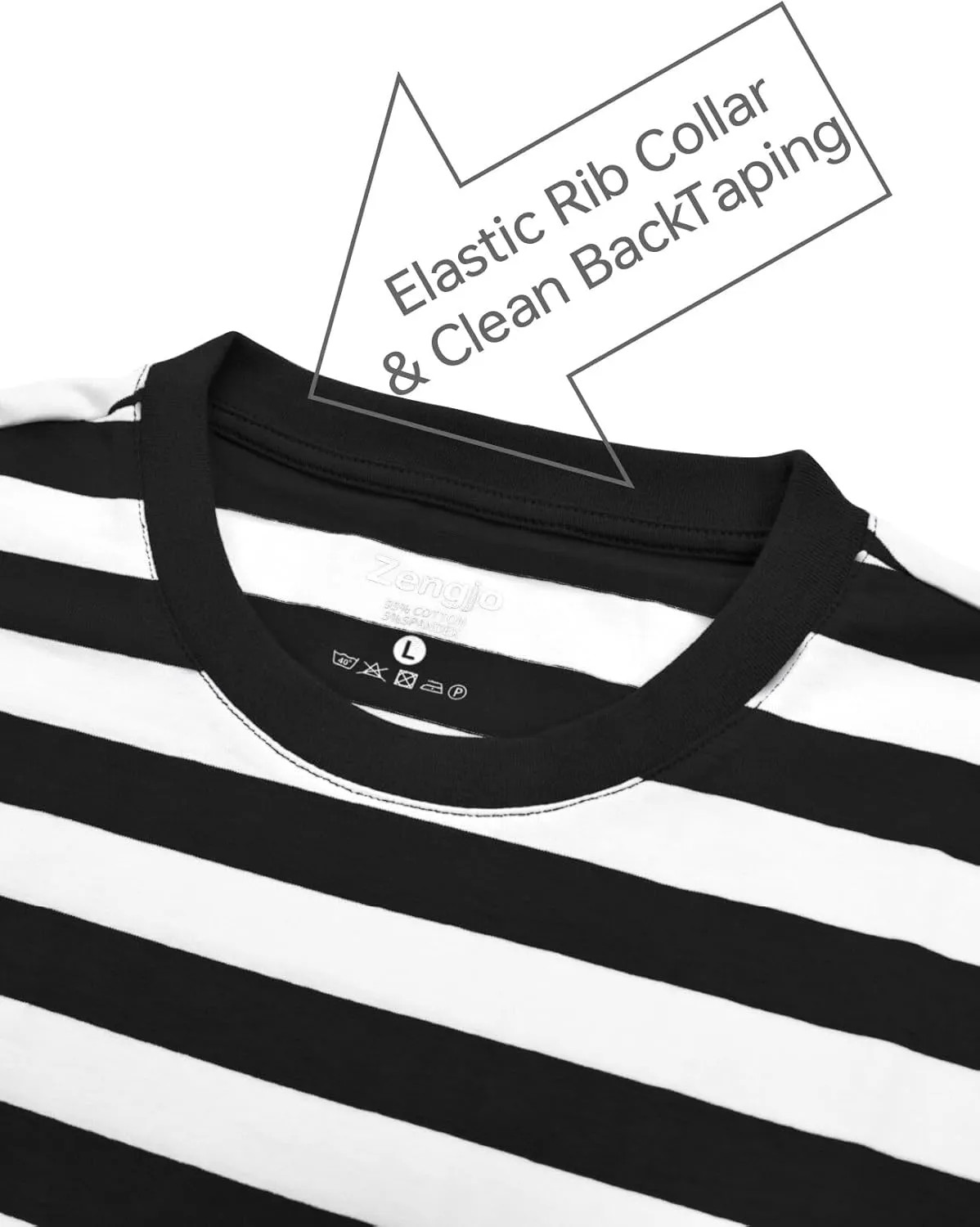 Zengjo Mens Striped Shirt Short Sleeve T-Shirts