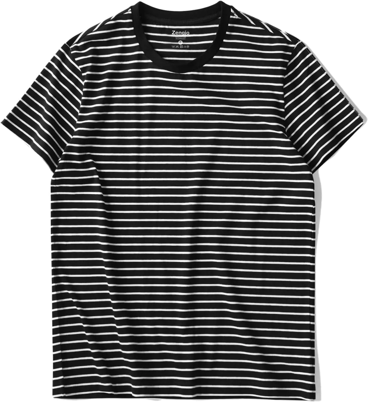 Zengjo Mens Striped Shirt Short Sleeve T-Shirts